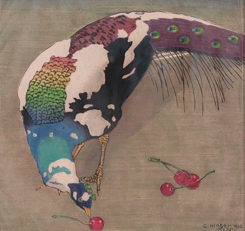 Weißgefleckter Pfau by Carl Moser — digital art print download
