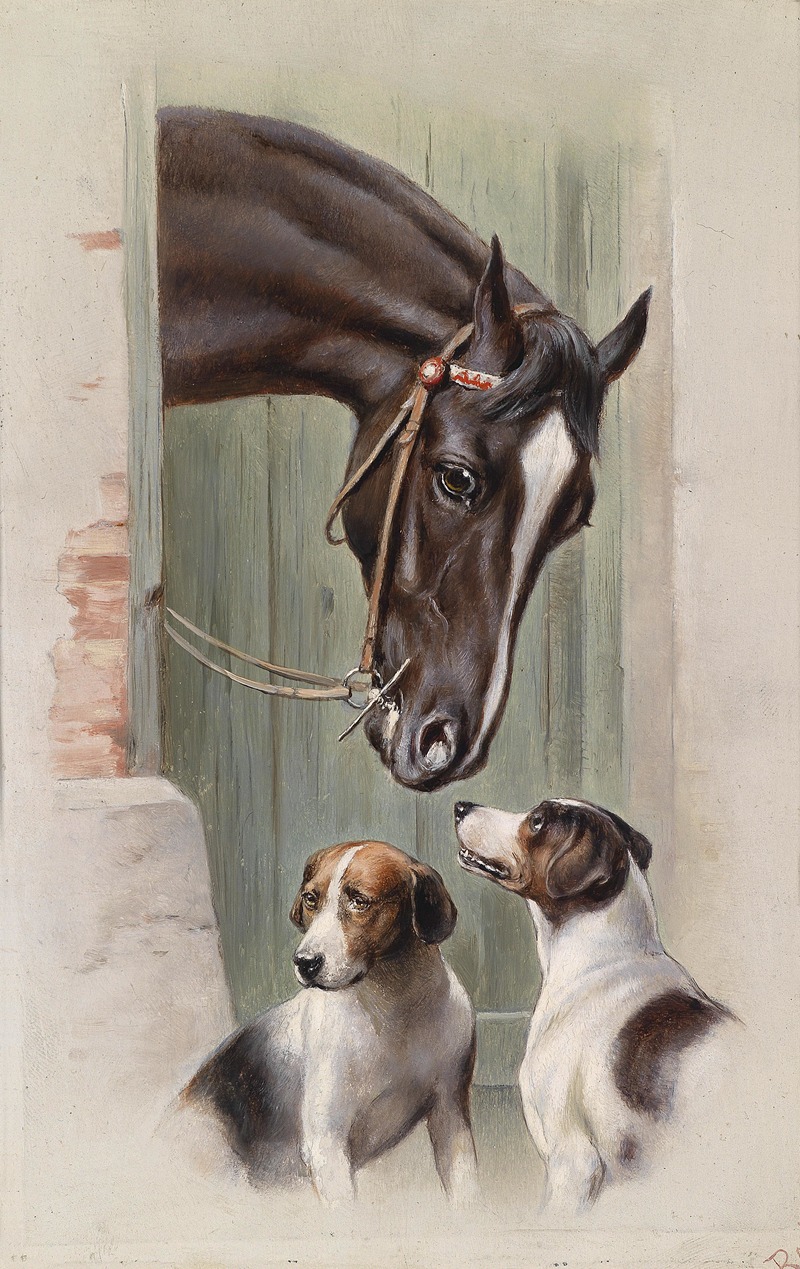 Besuch im Pferdestall by Carl Reichert — digital art print download