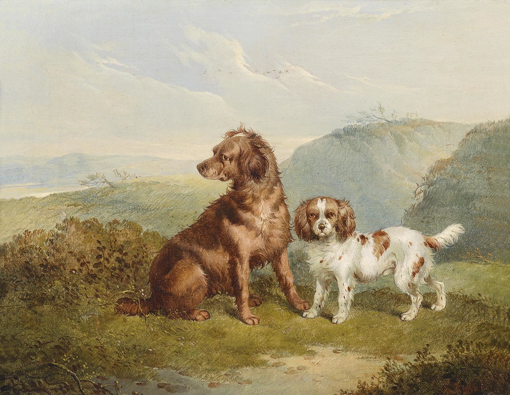 Two dogs by Шарль Джонс, 1857 — digital art print download