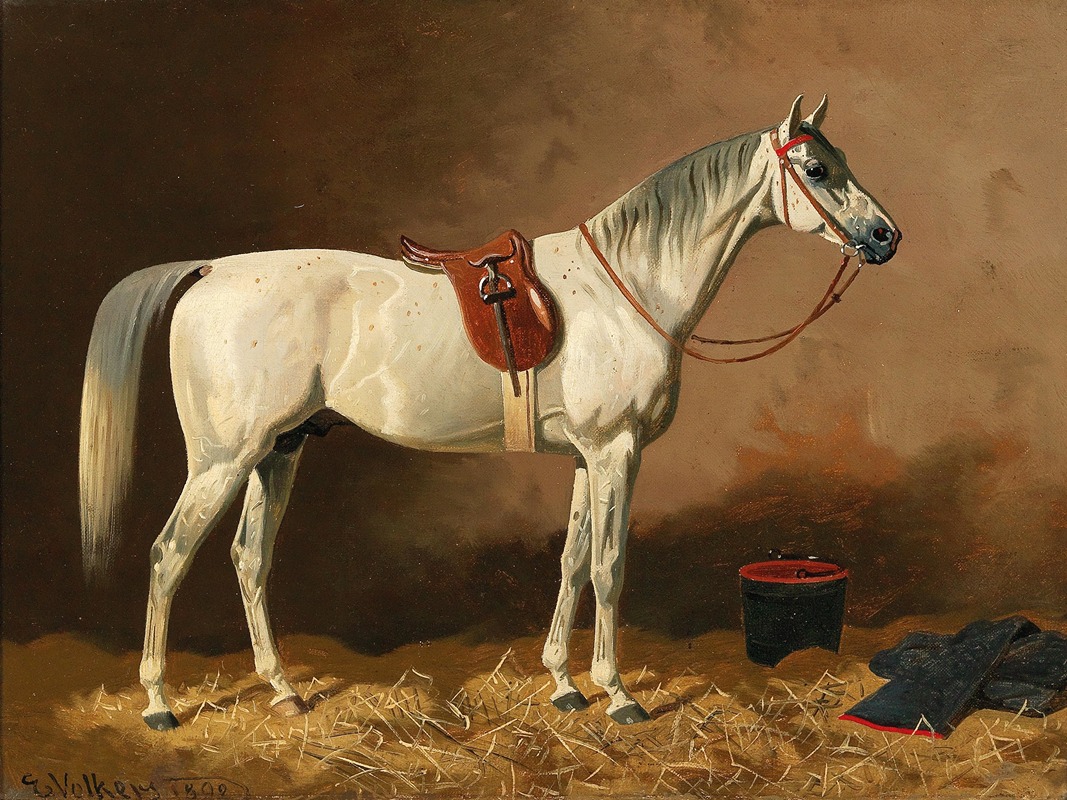 Grey in the Stable by Эмиль Волькерс — digital art print download