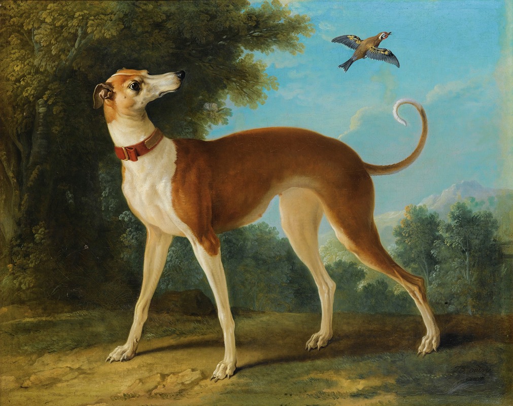 Greyhound In A Landscape by Жан-Батист Удри, 1746 — digital art print download