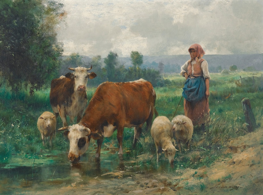 La Bergère avec Son Troupeau — Julien Dupré