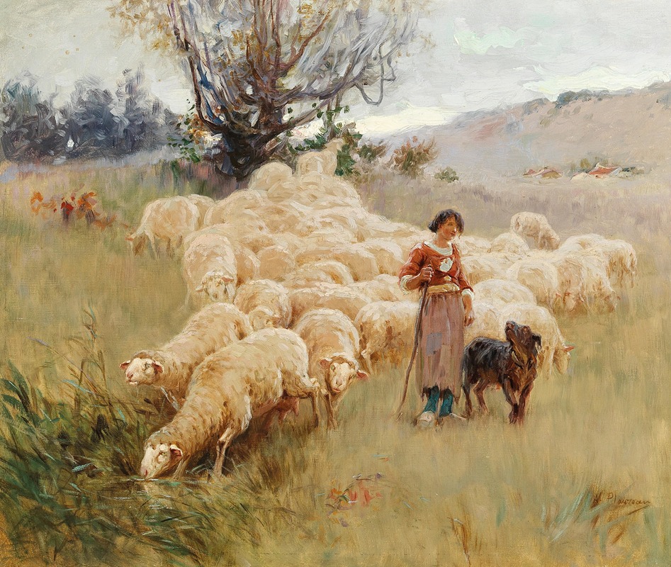 A Flock of Sheep by Альфред Плозо — digital art print download
