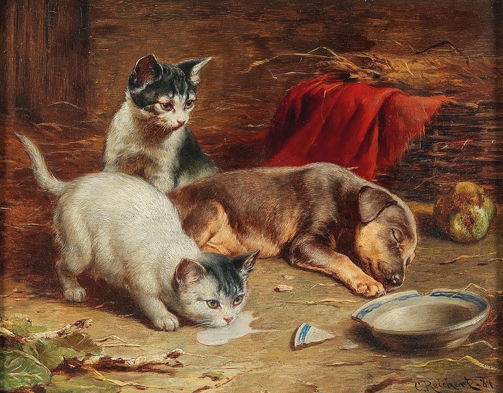 In the Pantry by Carl Reichert, 1884 — digital art print download