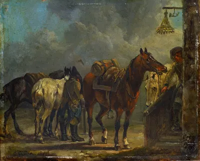 Stop at an Inn by Конрад Геснер, 1785 — digital art print download