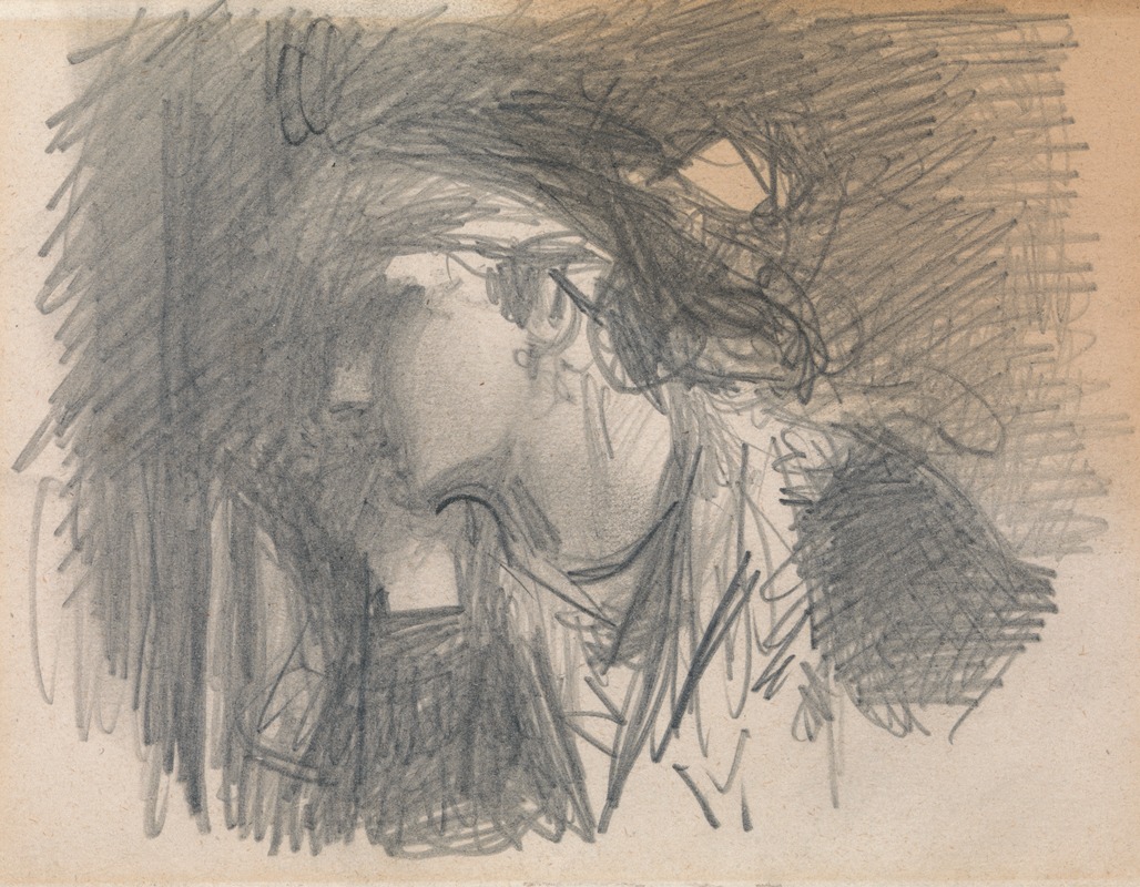 Study of a Woman's Head by Луиза Энн Бересфорд, 1875 — digital art print download
