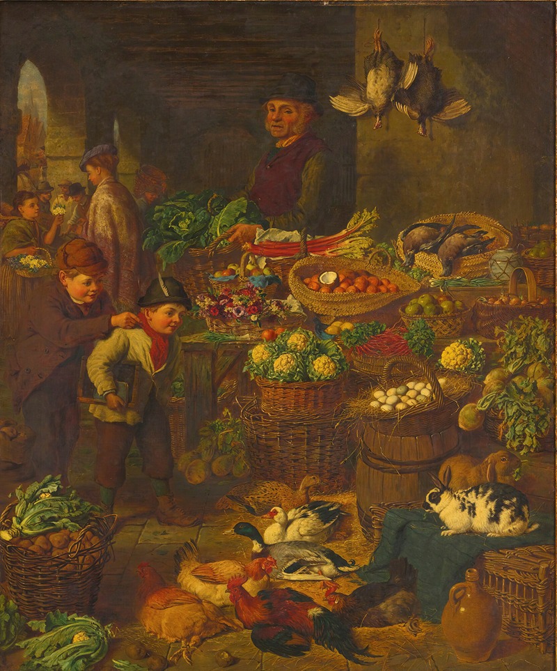 The Market Stall by Henry Charles Bryant, 1877 — digital art print download