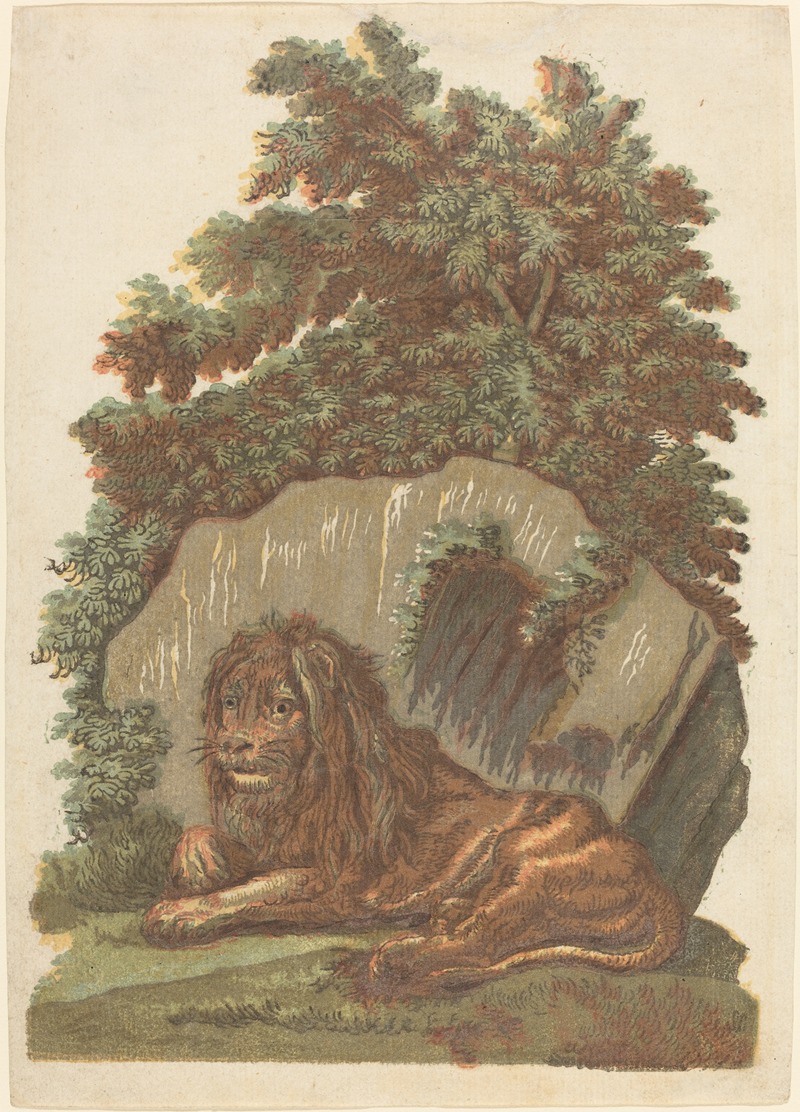 The Lion by John Baptist Jackson, 1754 — digital art print download