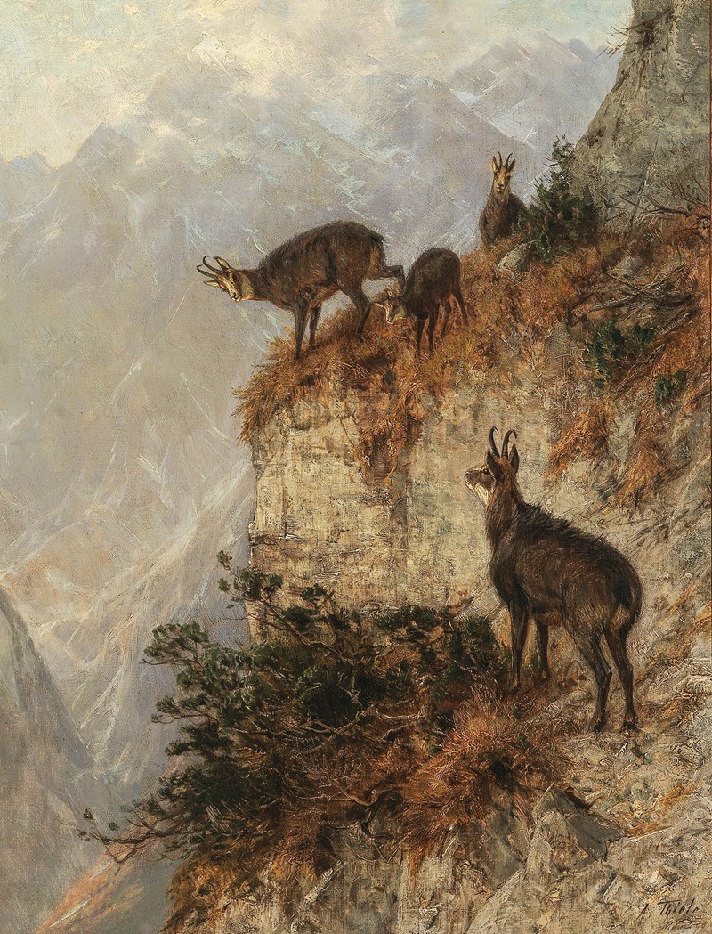 Chamois in the Mountains by Julius Arthur Thiele — digital art print download