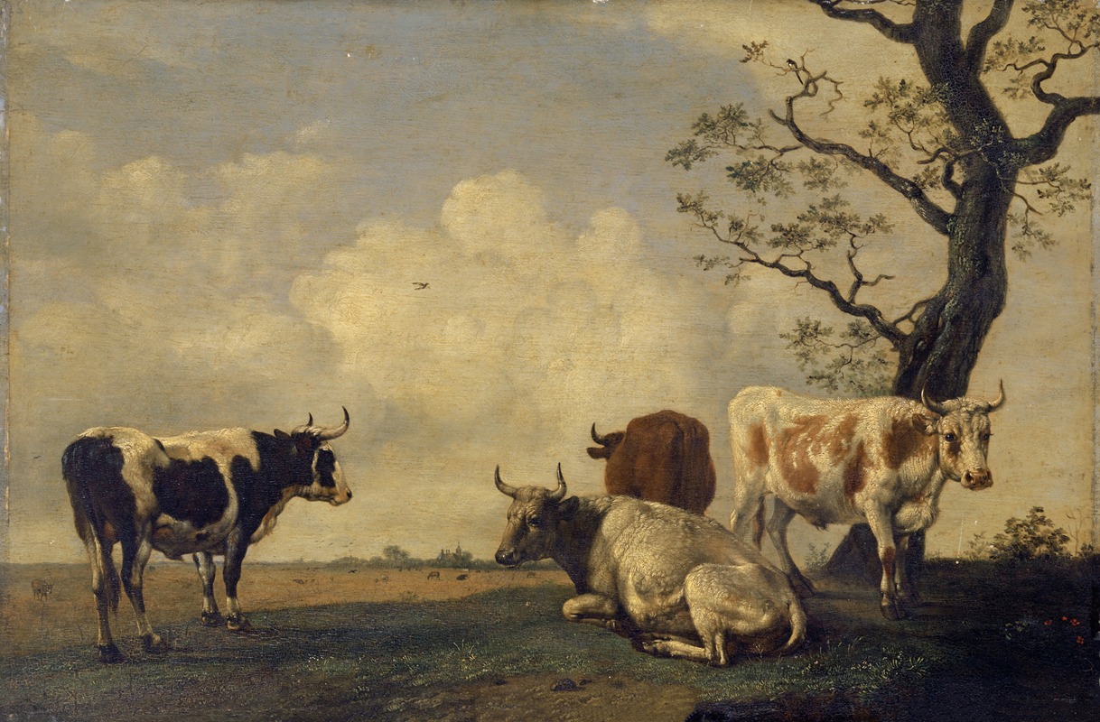 Oxen on a Pasture by Аноним, 1649 — digital art print download