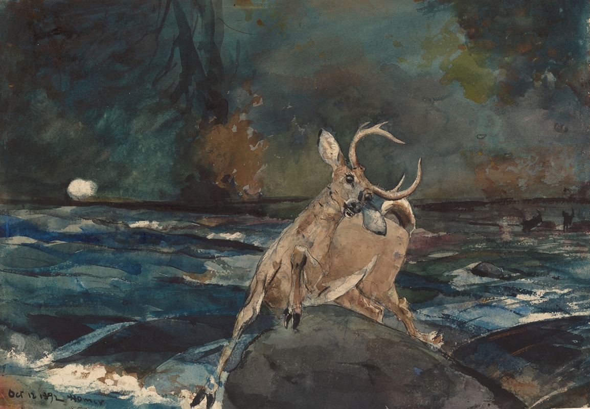 A Good Shot, Adirondacks by Winslow Homer, 1892 — digital art print download