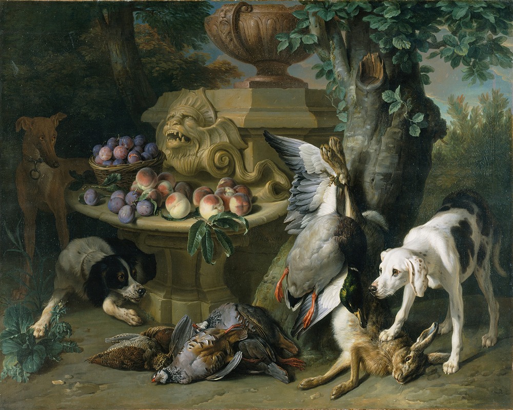 Dogs, Dead Game and Fruit by Александр Франсуа Деспор, 1715 — digital art print download