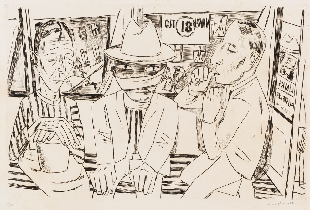 In der Trambahn by Макс Бекманн, 1922 — digital art print download