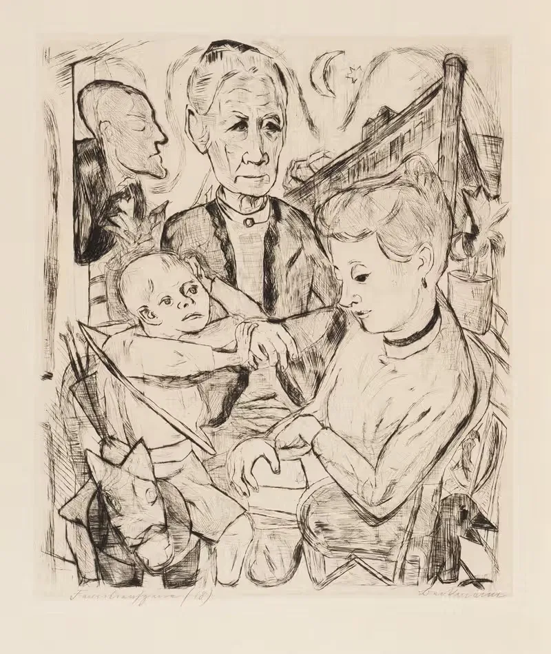 Лица Пл.01 by Макс Бекманн, 1914-1918 — digital art print download