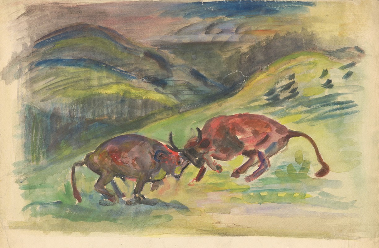 Bull Fight by Арнольд Петер Вайс-Кубинчан, 1935–1944 — digital art print download