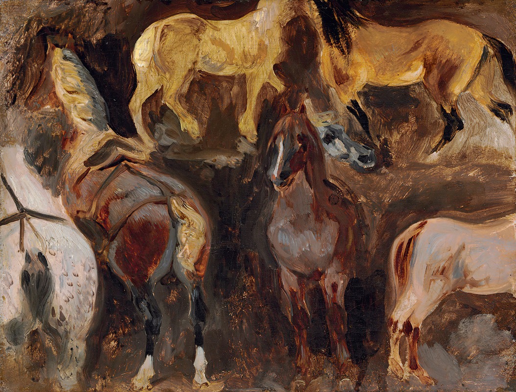 Étude De Chevaux by Eugène Delacroix — digital art print download