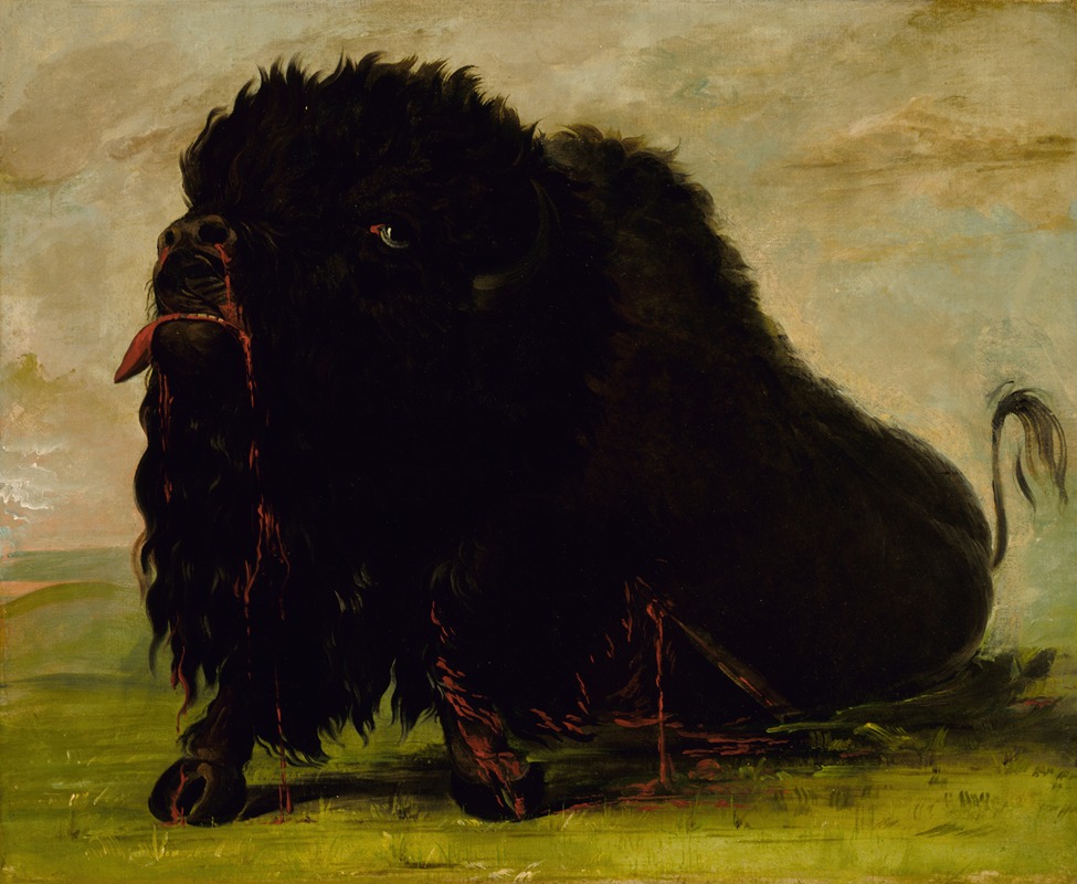 Dying Buffalo, Shot with an Arrow by Джордж Кэтлин, 1832-1833 — digital art print download
