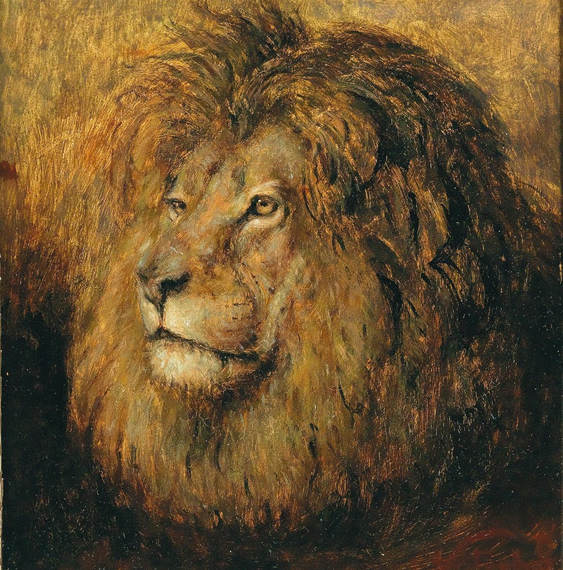 Head of a Lion by Геза Вастаг — digital art print download