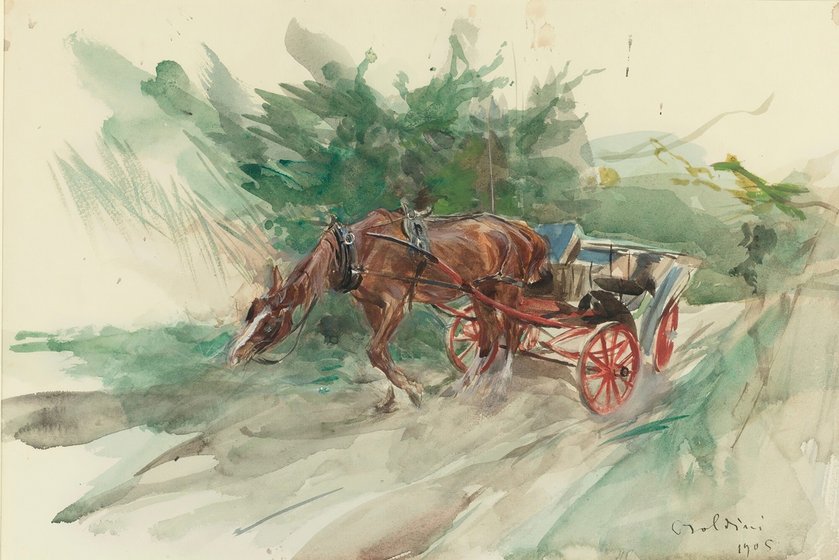 Horse And Carriage by Джованни Болдини, 1905 — digital art print download