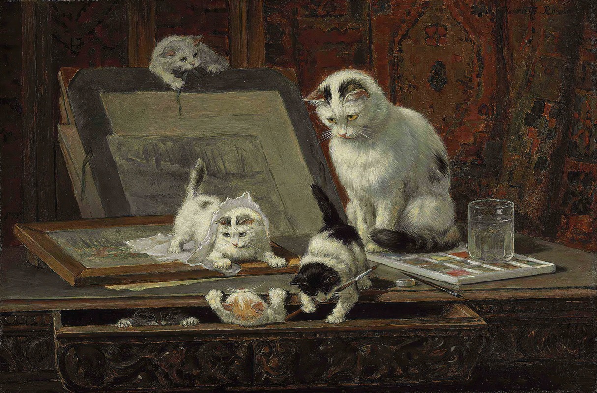 The Kitten's Art Lesson by Henriëtte Ronner-Knip — digital art print download