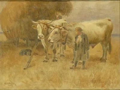 Sketch for The Harvesters by Herman Hartwich, 1907 — digital art print download