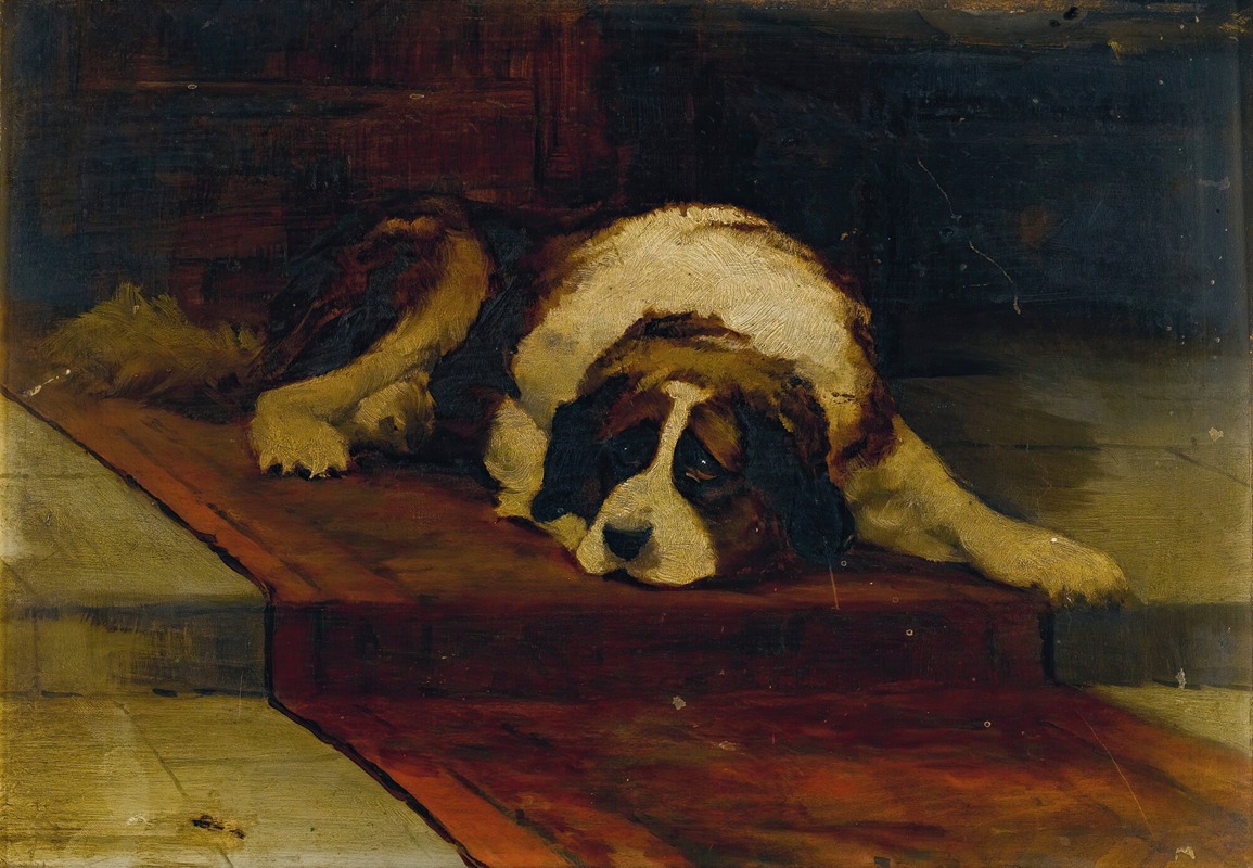 St. Bernard Lying On A Runner by Hugh George Shaw — digital art print download