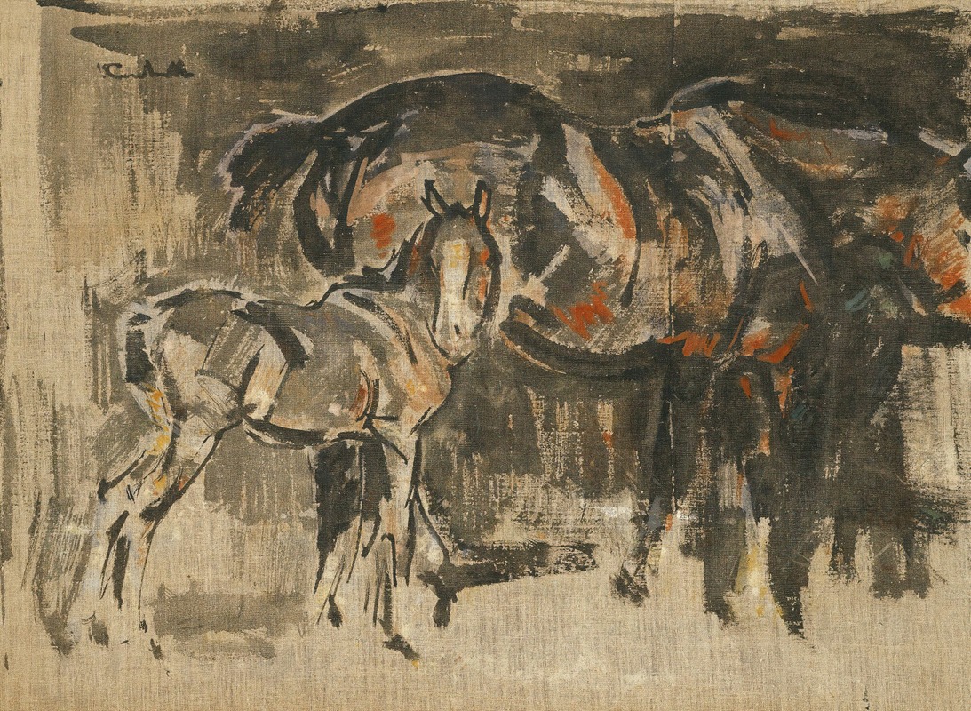 Mare And Foal by Иосиф Кроуолл — digital art print download