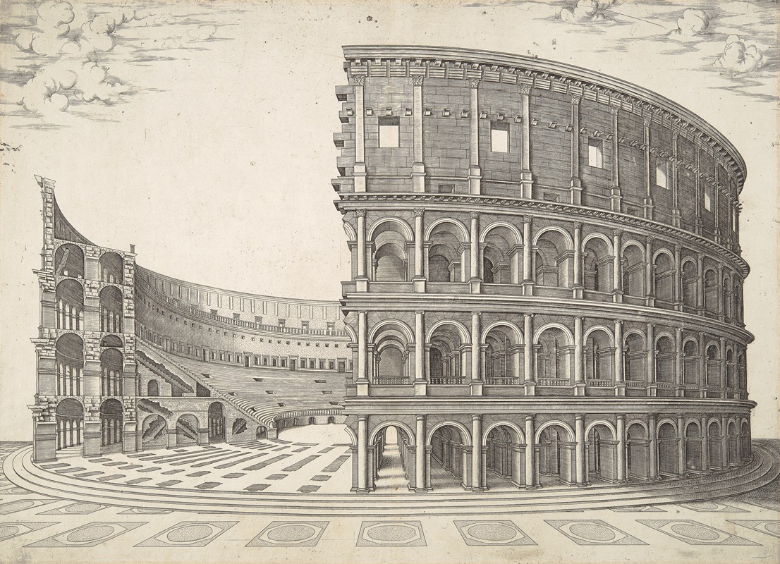 Theatrum Sive Coliseum Romanum by Nicolas Beatrizet, 1538 — digital art print download