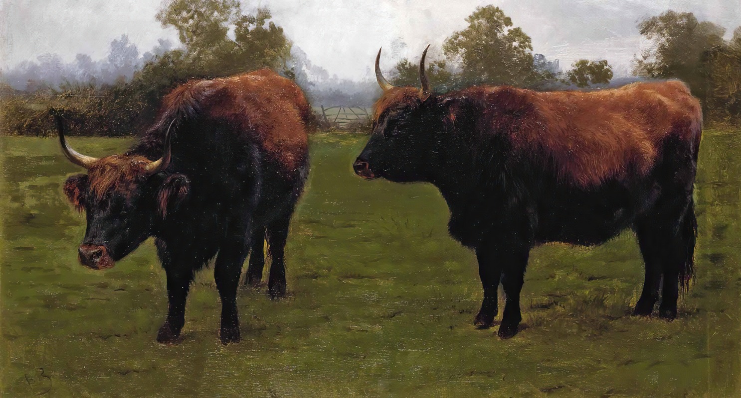 Two Bulls Grazing by Rosa Bonheur — digital art print download