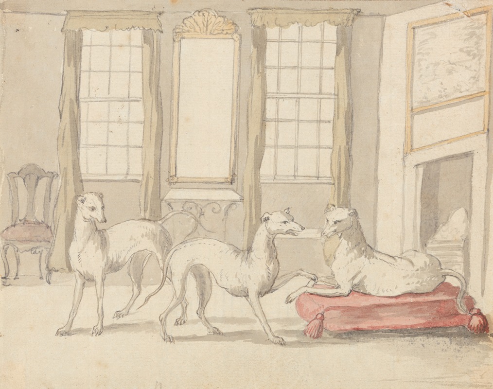 Three Greyhounds in a Room by Питер Кастелс — digital art print download