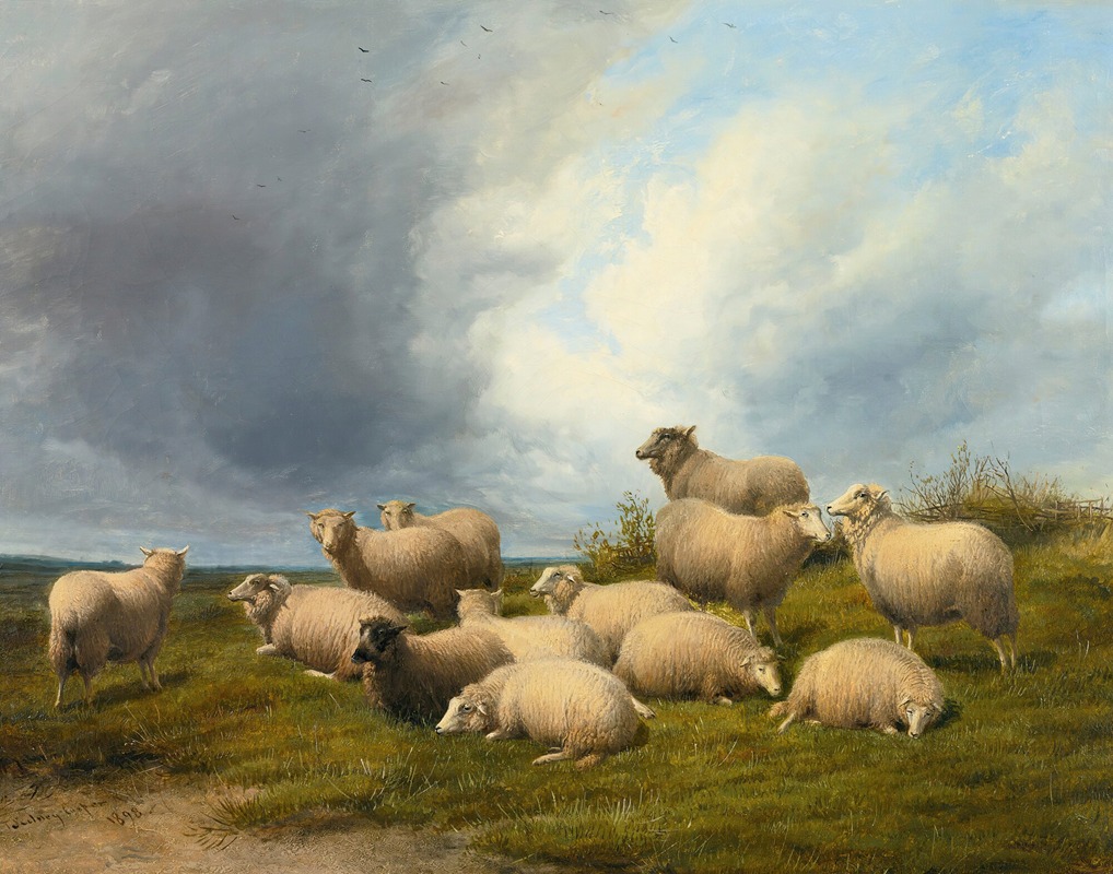 Sheep In A Pasture by Томас Сидни Купер, 1889 — digital art print download