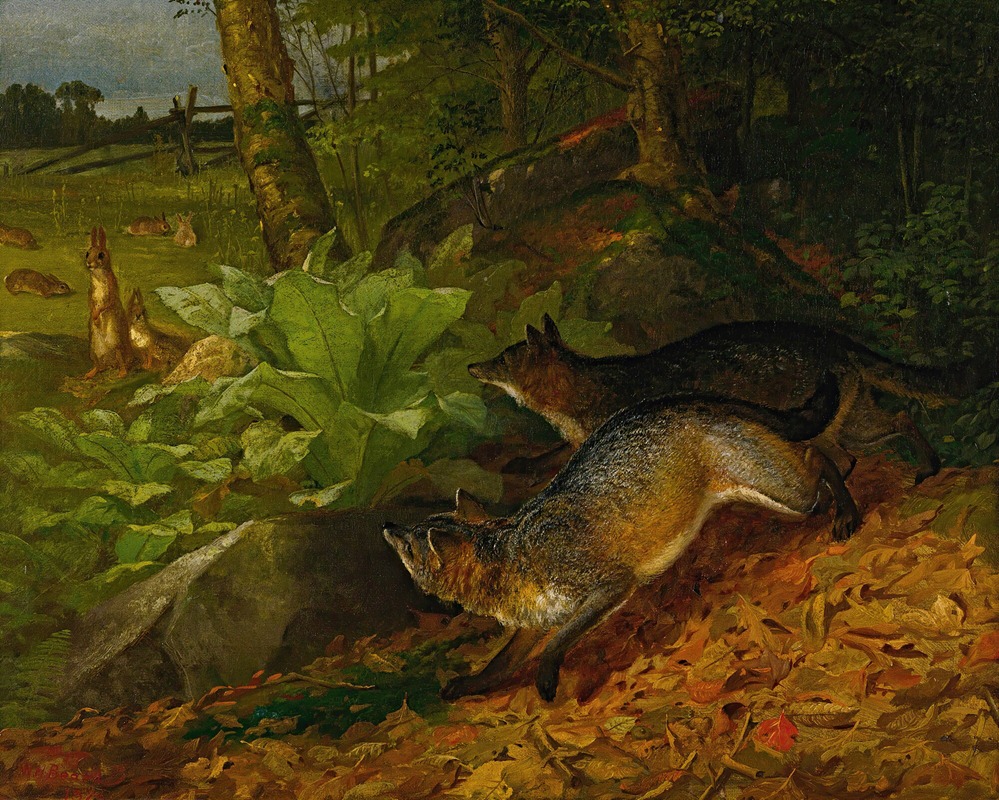 Foxes And Rabbits by William Holbrook Beard, 1874 — digital art print download