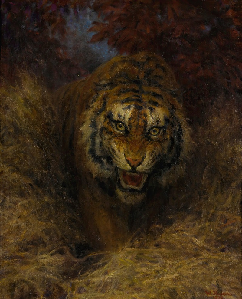 Tiger In The Grass by William Huggins, 1883 — digital art print download