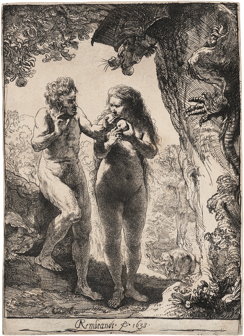 Adam and Eve by Рембрандт ван Рейн, 1638 — digital art print download