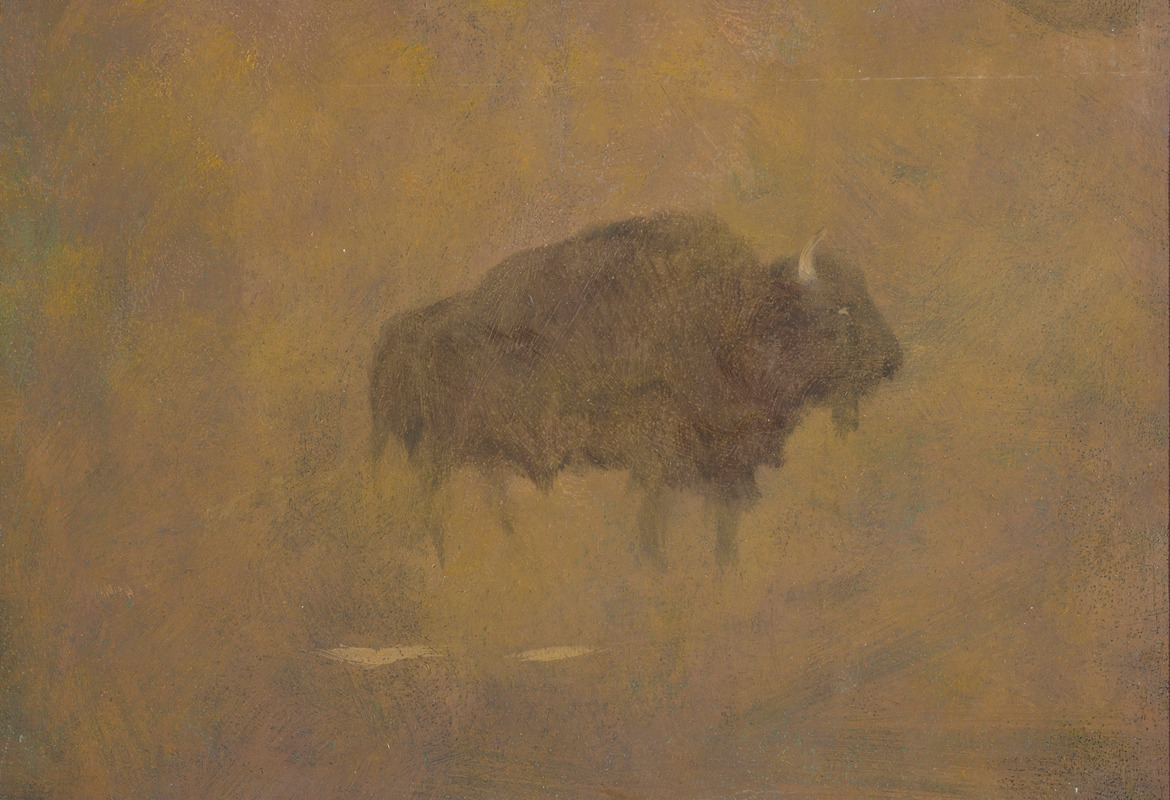 Buffalo in a Sandstorm by Альберт Бирштадт — digital art print download