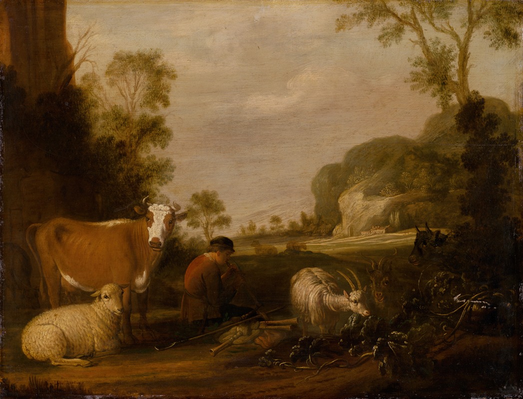 Shepherd Playing Music by Claes Cornelisz. Moeyaert, 1620–1630 — digital art print download