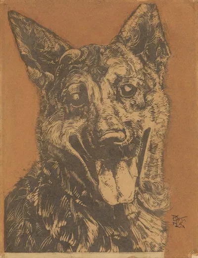 Cees, portret van een hond by Dick Ket, 1912 — digital art print download