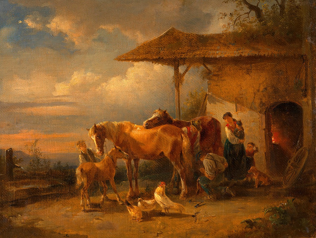 Dorfschmiede by Фридрих Август Маттиас Гаурманн — digital art print download