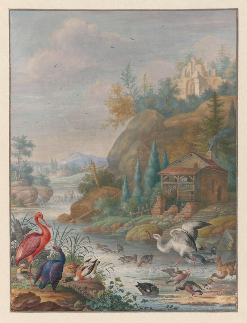 Gevogelte bij een bergstroom — Herman Henstenburgh