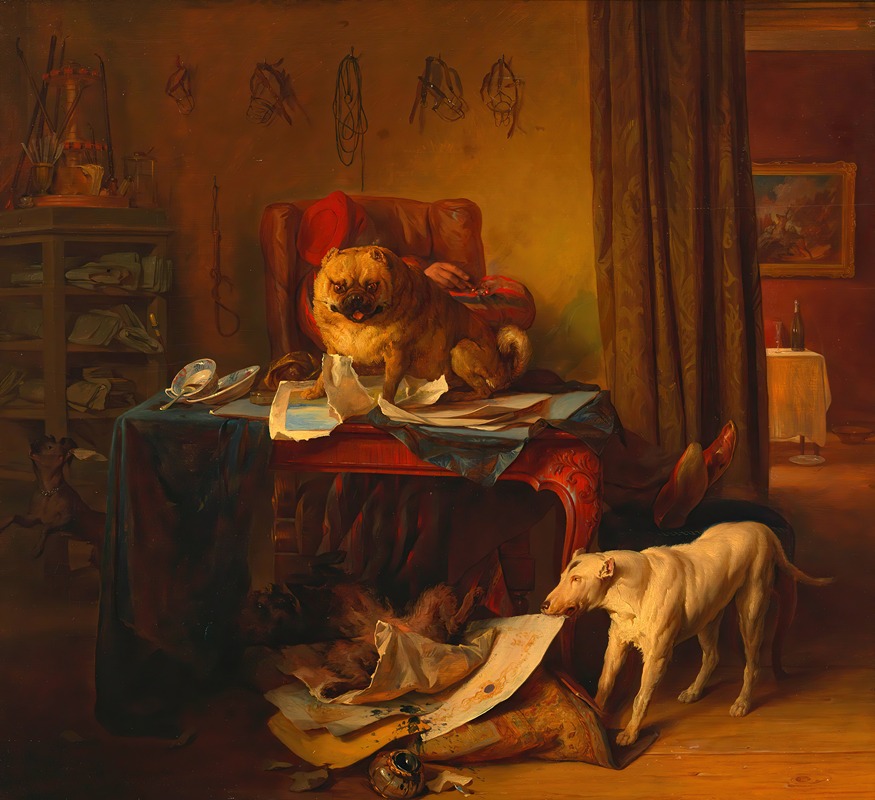 Die Hundekomödie by Йозеф Данхаузер, 1841 — digital art print download