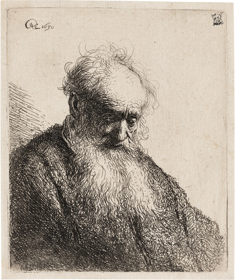 Old Man with a flowing Beard by Рембрандт ван Рейн, 1630 — digital art print download
