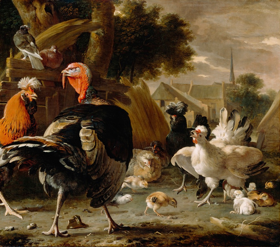 Poultry Yard by Мельхиор д'Ондекайтер — digital art print download