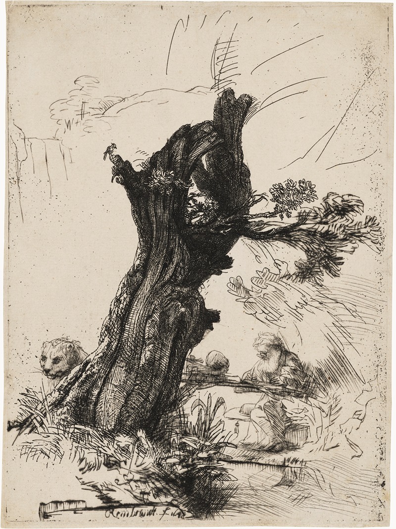Saint Jerome beside a Pollard Willow by Рембрандт ван Рейн, 1648 — digital art print download