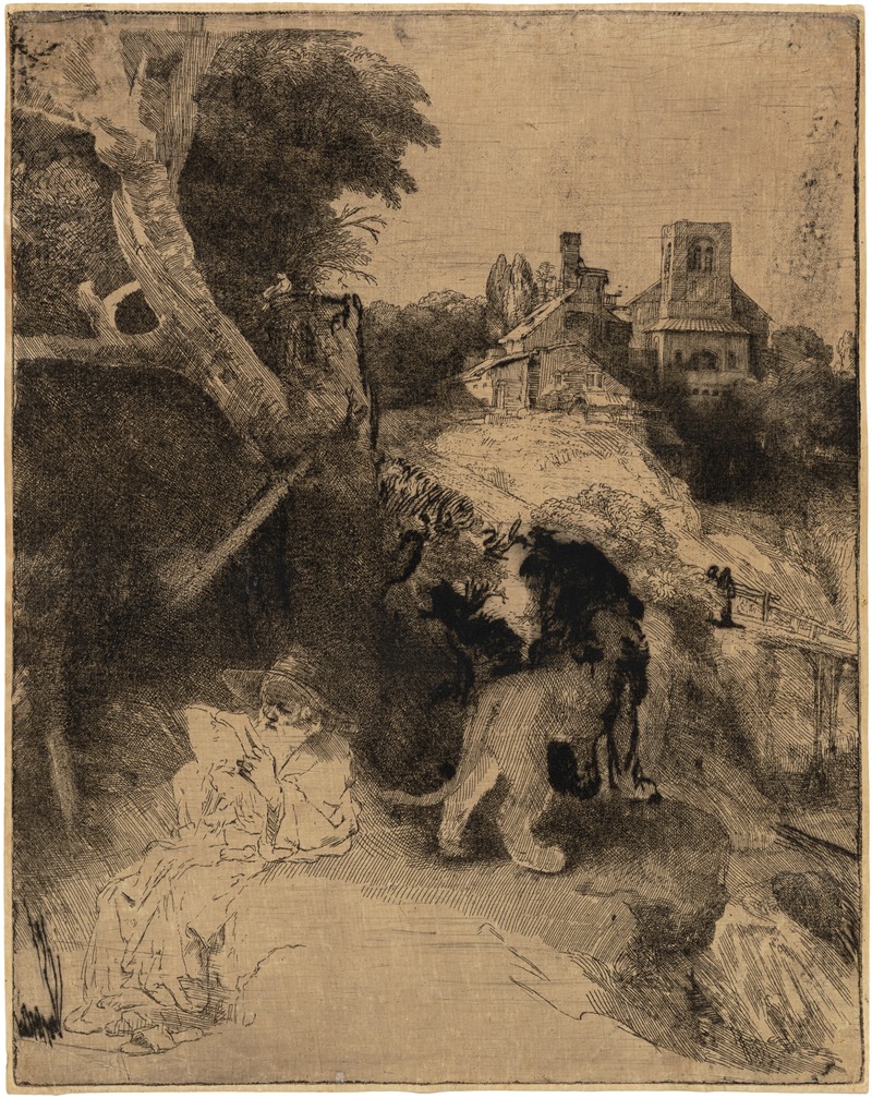 Saint Jerome reading in an Italian Landscape — Rembrandt van Rijn
