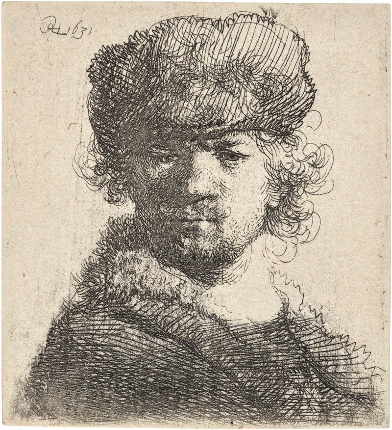Self-Portrait in a heavy Fur Cap: Bust — Рембрандт ван Рейн