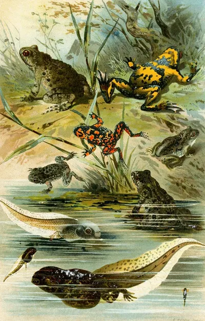 Bombinator pachypus, Bombinator bombinus, Alytes obst, Pelobates fuscus by Bruno Dürigen, 1897 — digital art print download
