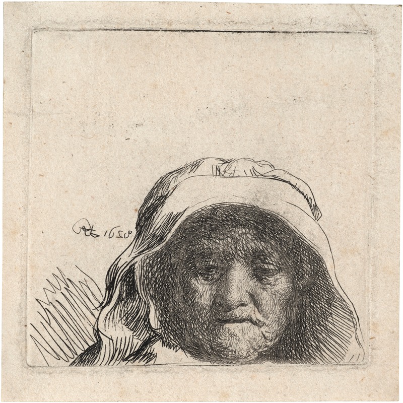 The Artist's Mother: Head only, full Face — Rembrandt van Rijn