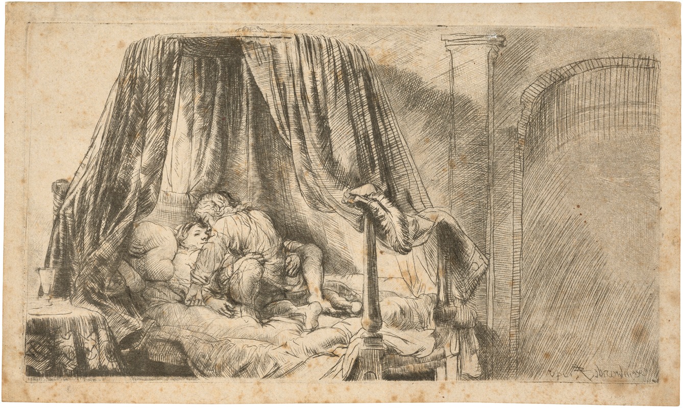 The French Bed by Рембрандт ван Рейн, 1646 — digital art print download