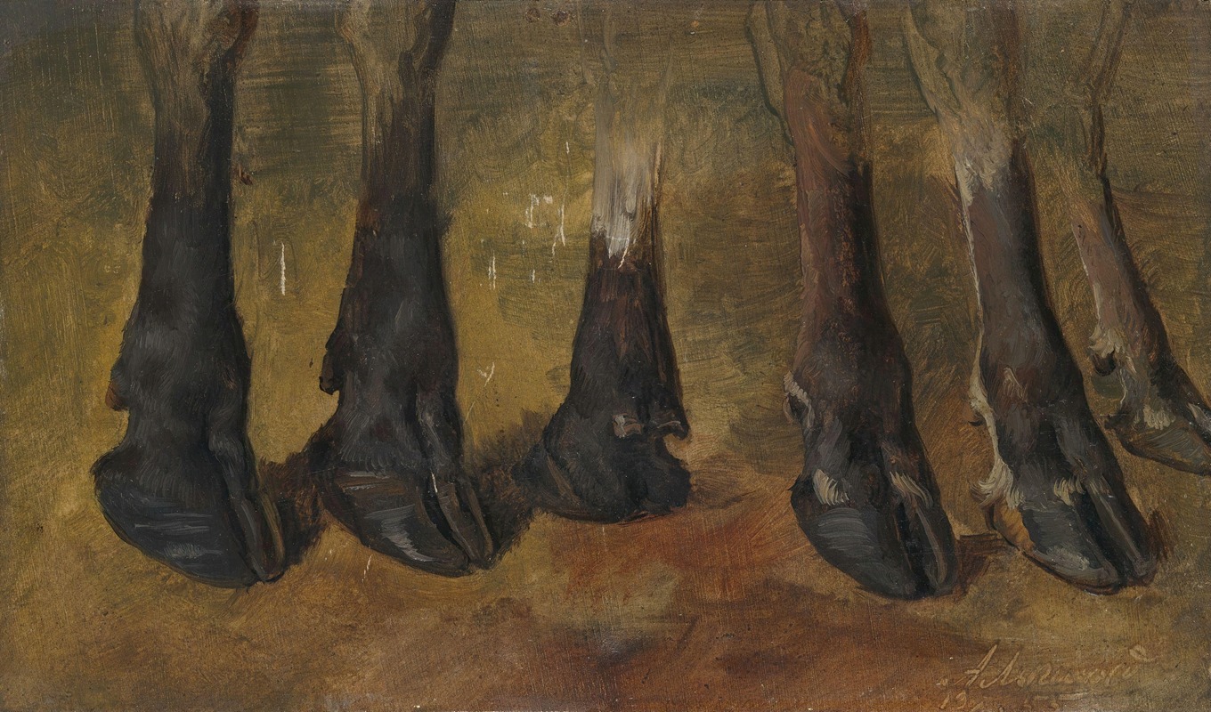 Study of six hooves by Андерс Аскевольд, 1855 — digital art print download