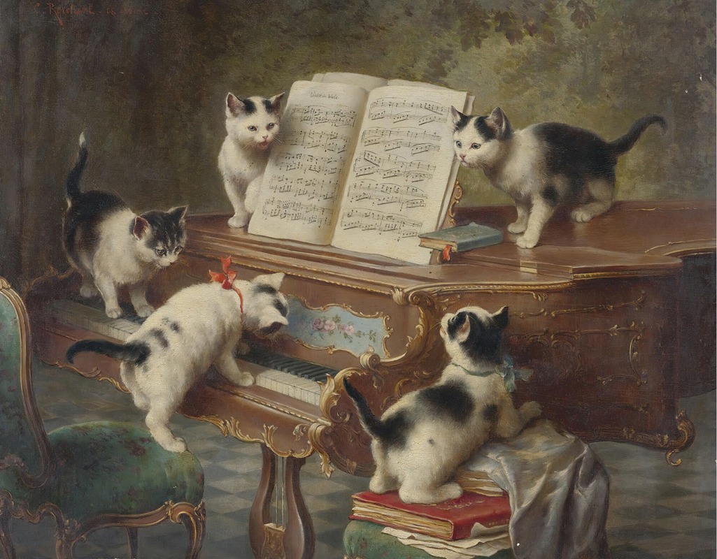 The Kittens' Recital by Carl Reichert, 1908 — digital art print download